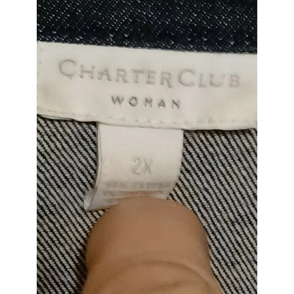 Women's X-Large Charter Club Long Sleeve Denim Jean Jacket - Picture 2 of 3